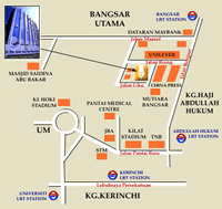 Bangsar Location map in Kuala Lumpur Malaysia, Tour information guide - map