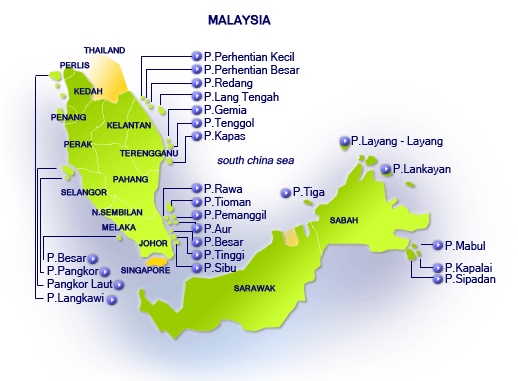 Malaysia island location map
