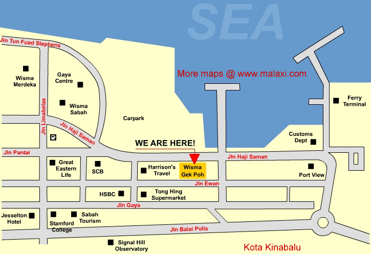 Kota kinabalu map - Jalan haji saman  map location map