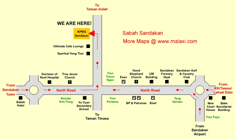 Sandakan North Road location map