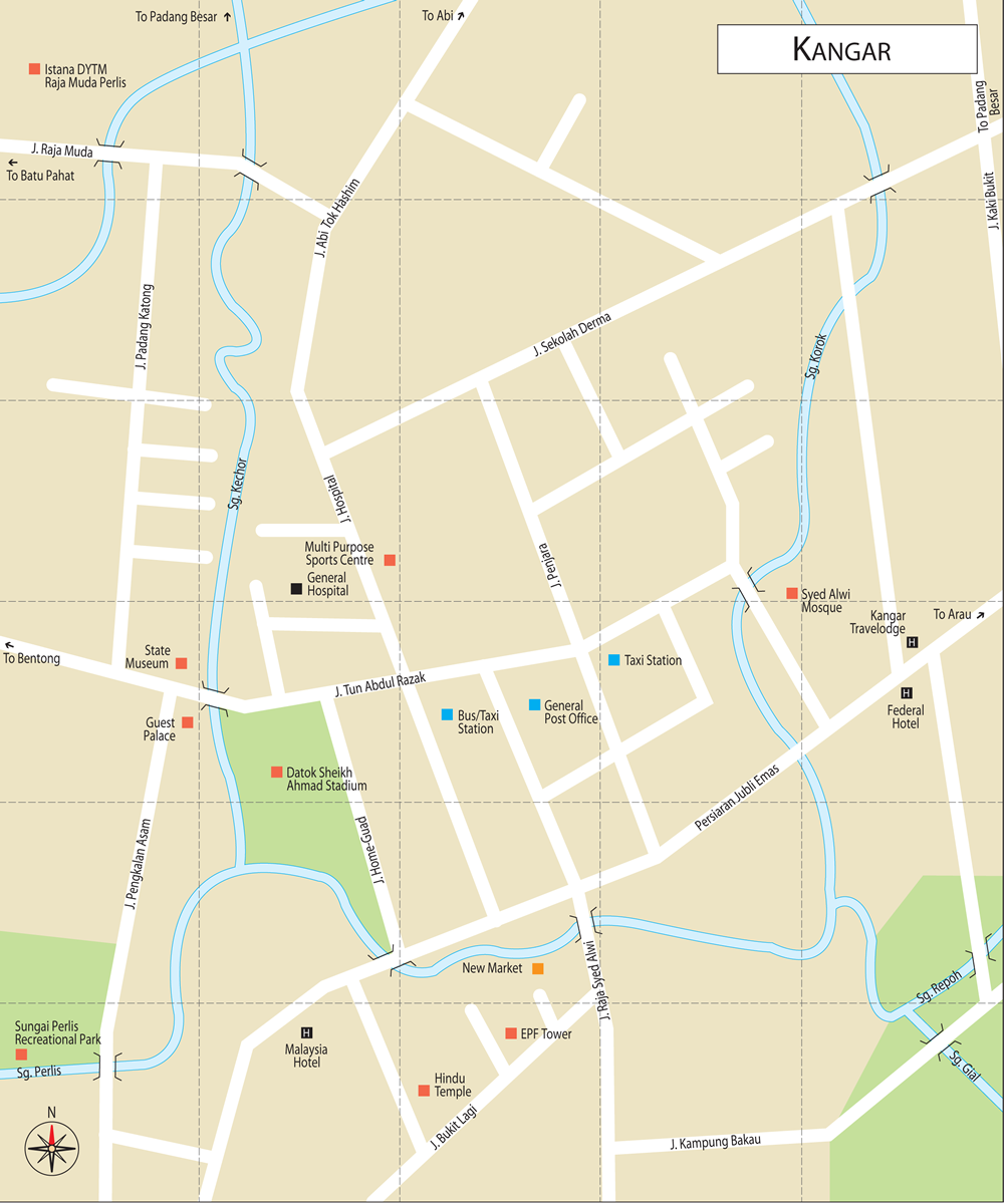 Kangar Map - Perlis
