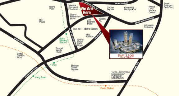 Pavilion Kuala Lumpur location map