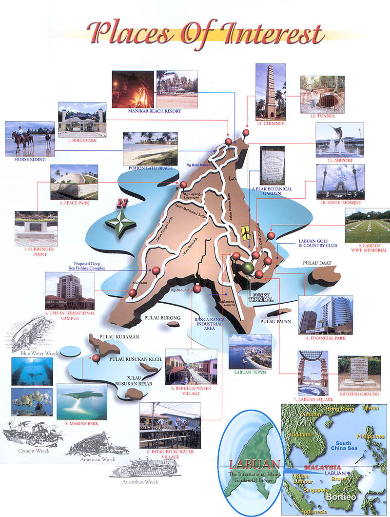Labuan Places of interest map