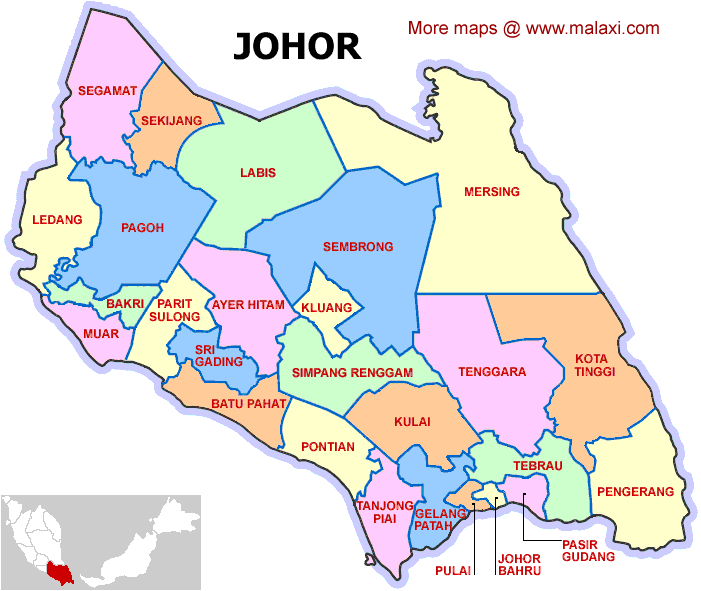 Peta Johor Bahru Malaysia Johor Area Map, City Map, Street Map, Direction Map, Location Map, Road Map