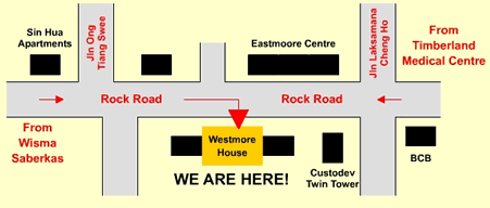 Twin Tower Centre Rock Road location map