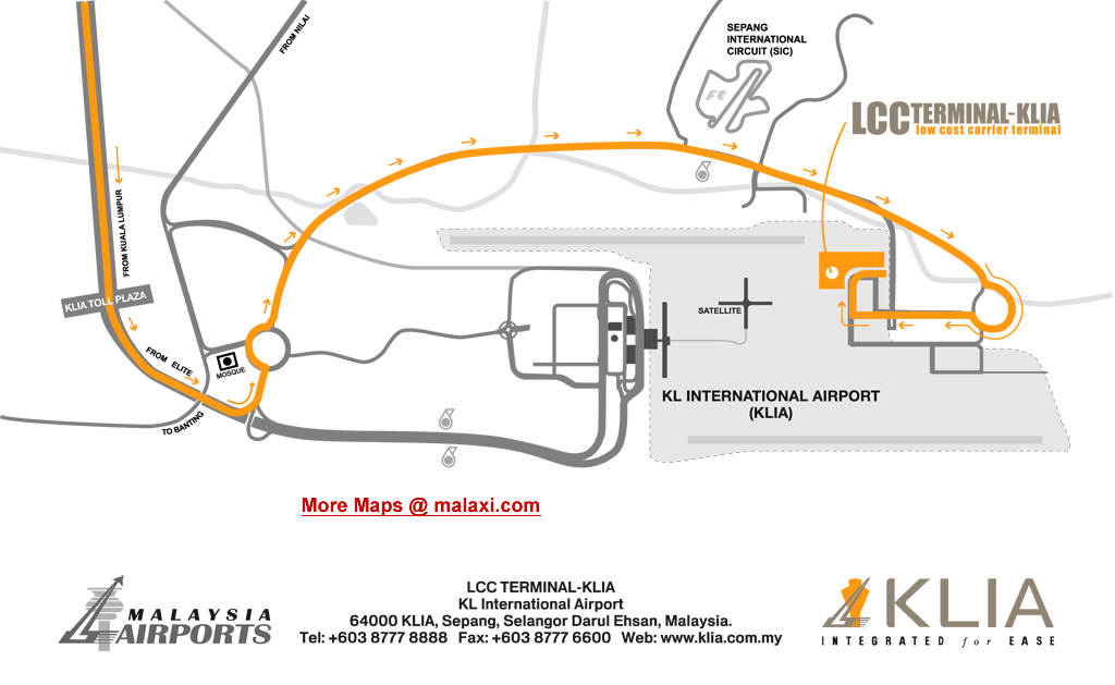 LCC terminal KLIA sepang location map location map